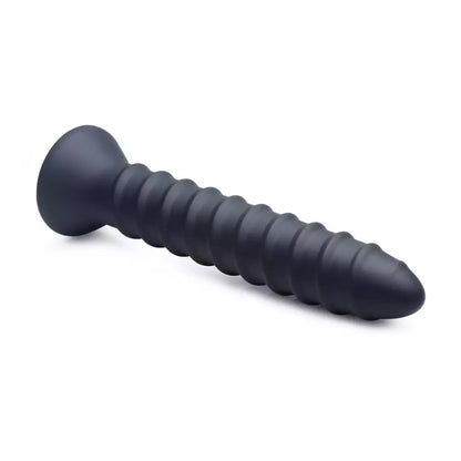 Master Series Power Screw silikoninis spiralinis vibratorius, juodas, 20 cm