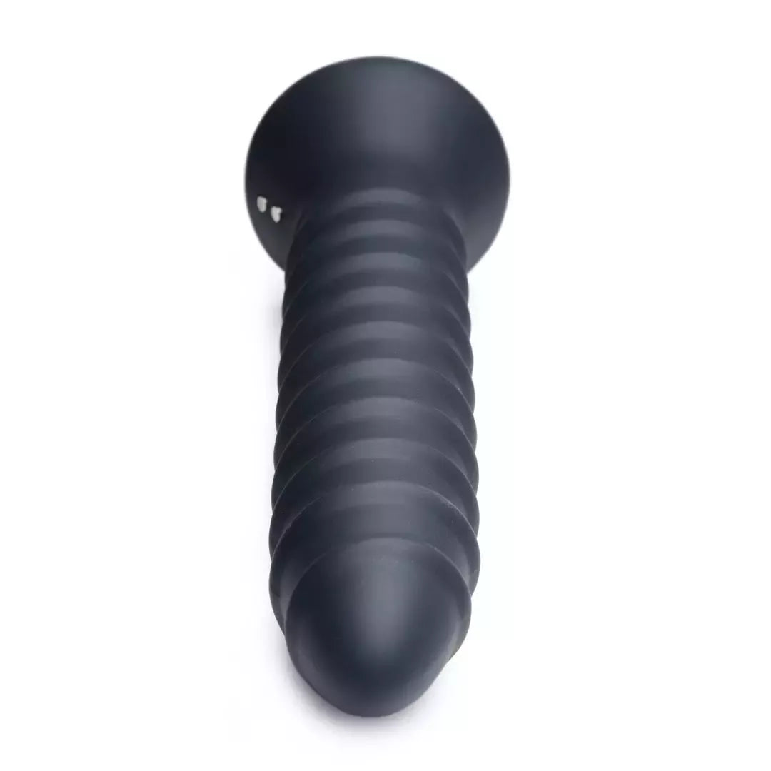 Master Series Power Screw silikoninis spiralinis vibratorius, juodas, 20 cm