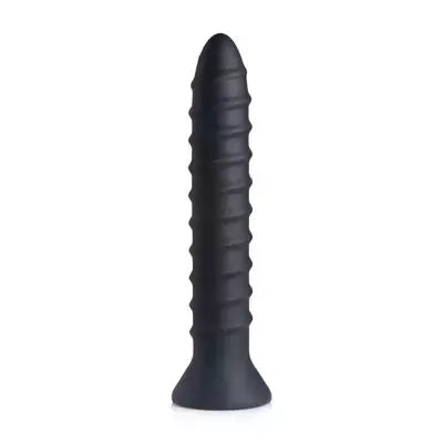 Master Series Power Screw silikoninis spiralinis vibratorius, juodas, 20 cm