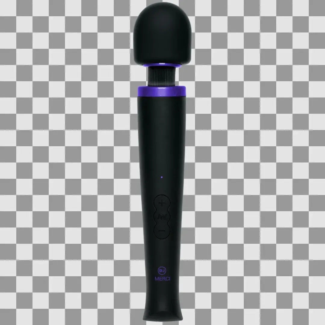 Merci Power Wand Black – įkraunamas silikoninis masažuoklis, 8 režimai