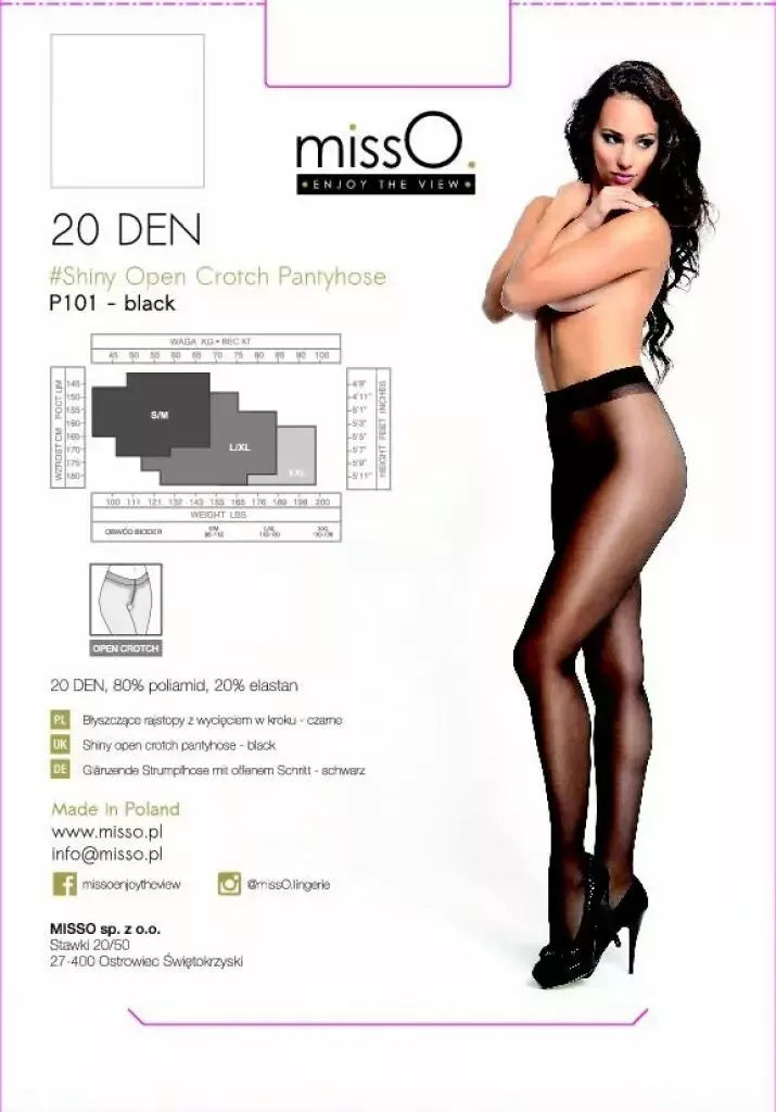 MissO P101 pėdkelnės atviru klynu, juodos S/M – elegantiškas blizgesys