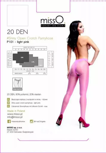 MissO P101 šviesiai rausvos permatomos pėdkelnės su iškirpimais S/M – elegantiškas žvilgantis užbaigimas
