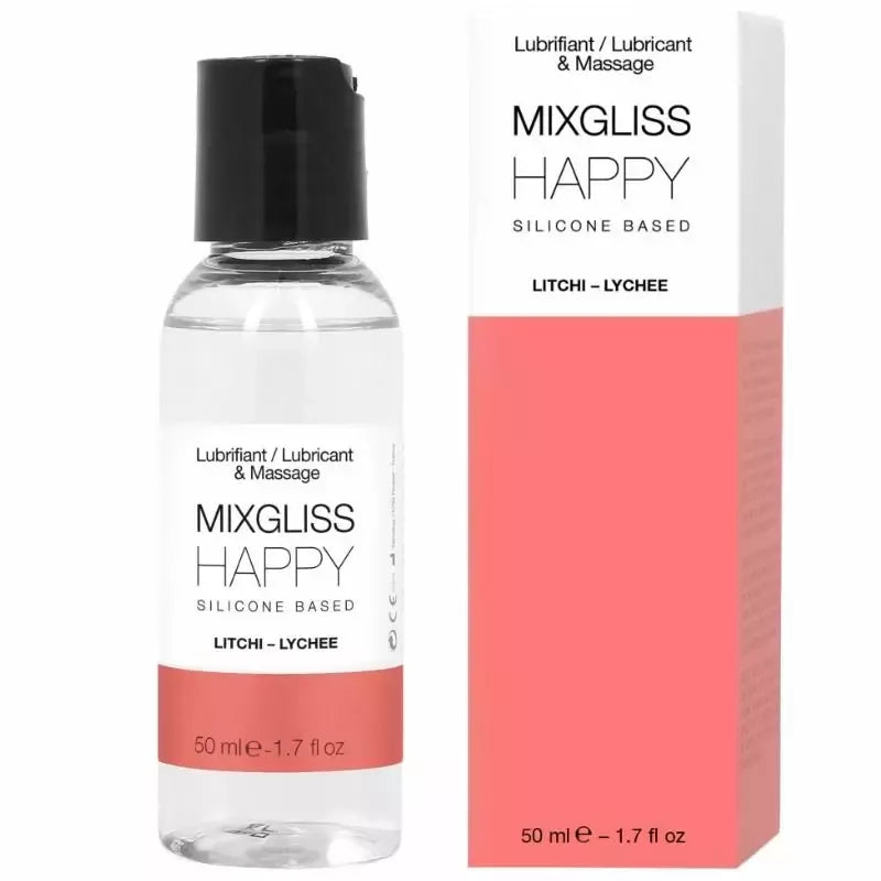 Mixgliss Happy silikoninis intymios higienos gelis su ličių aromatu 50ml – ilgalaikė formulė