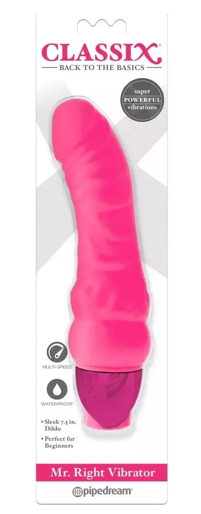 „Mr. Right Pink“ kelių greičių vibruojantis intymus prietaisas 19cm TPE/ABS