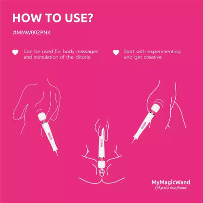 MyMagicWand Pink – Galingas kelių greičių elektrinis masažuoklis su 6 režimais