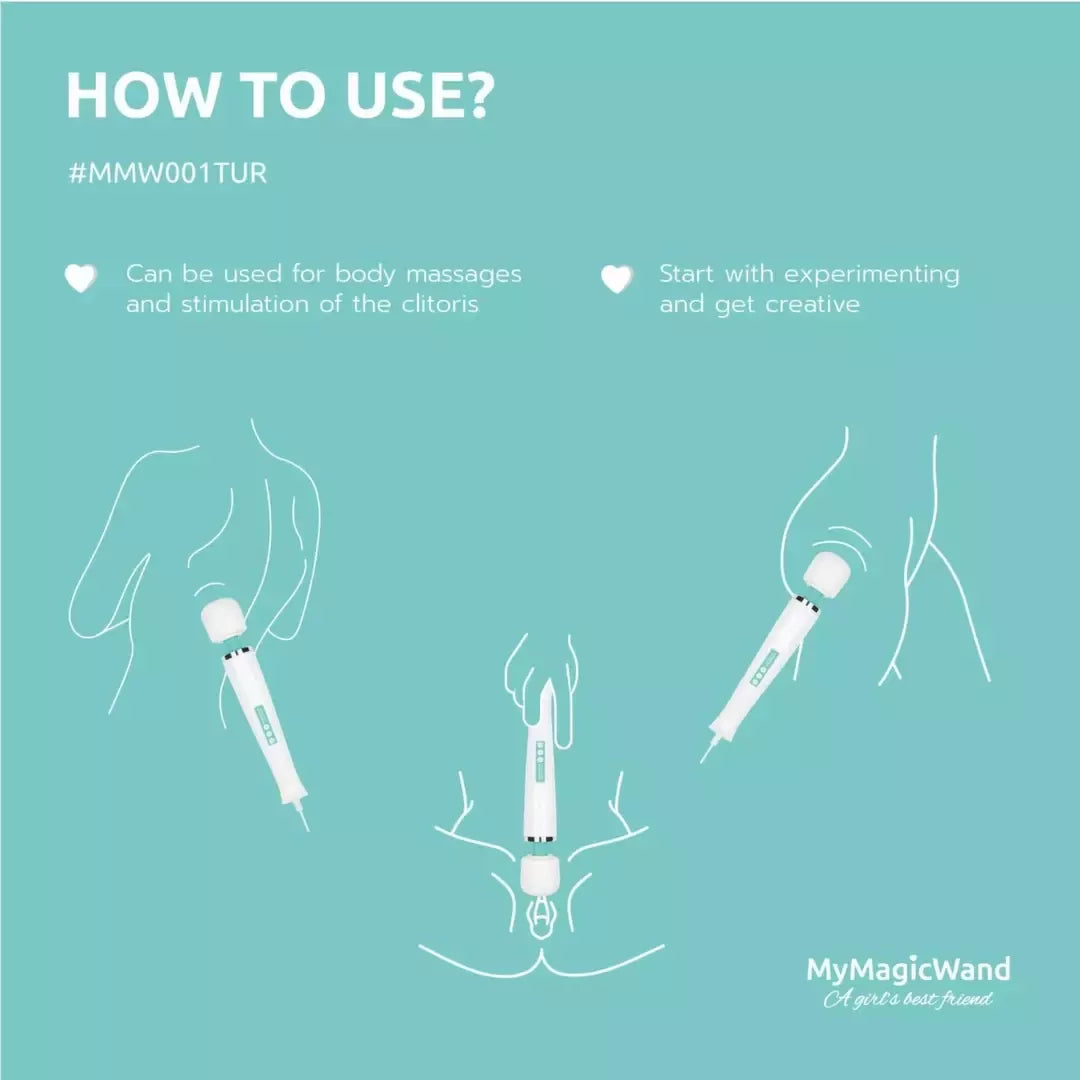 MyMagicWand Turquoise – galingas kelių greičių masažuoklis, EU kištukas