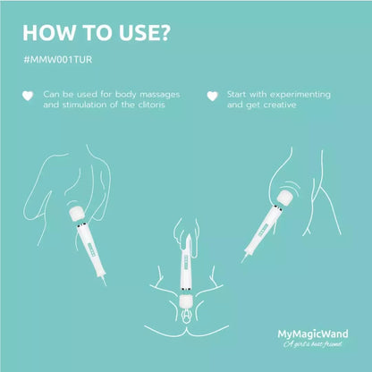 MyMagicWand Turquoise – galingas kelių greičių masažuoklis, EU kištukas