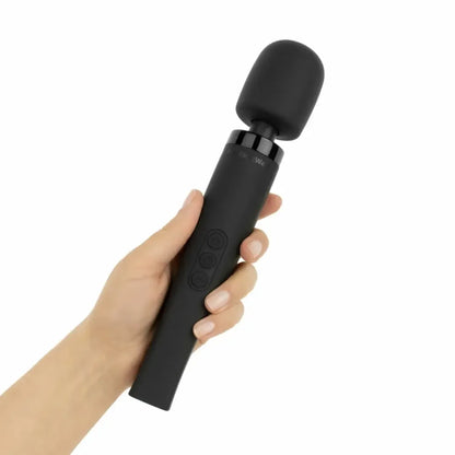 MyMagicWand Wand vibratorius Medium Black – 28 režimų, įkraunamas, IPX5
