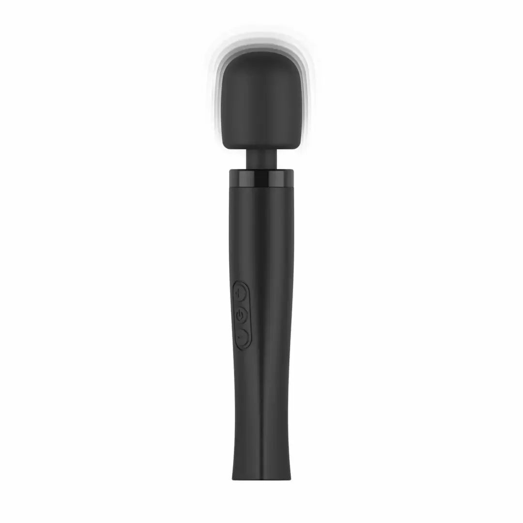 MyMagicWand Wand vibratorius Medium Black – 28 režimų, įkraunamas, IPX5