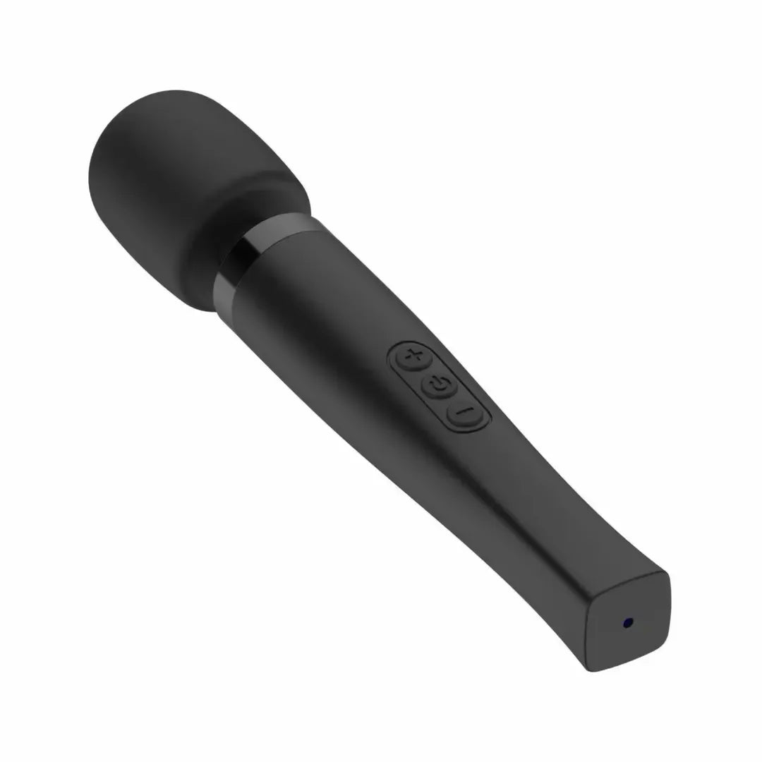 MyMagicWand Wand vibratorius Medium Black – 28 režimų, įkraunamas, IPX5