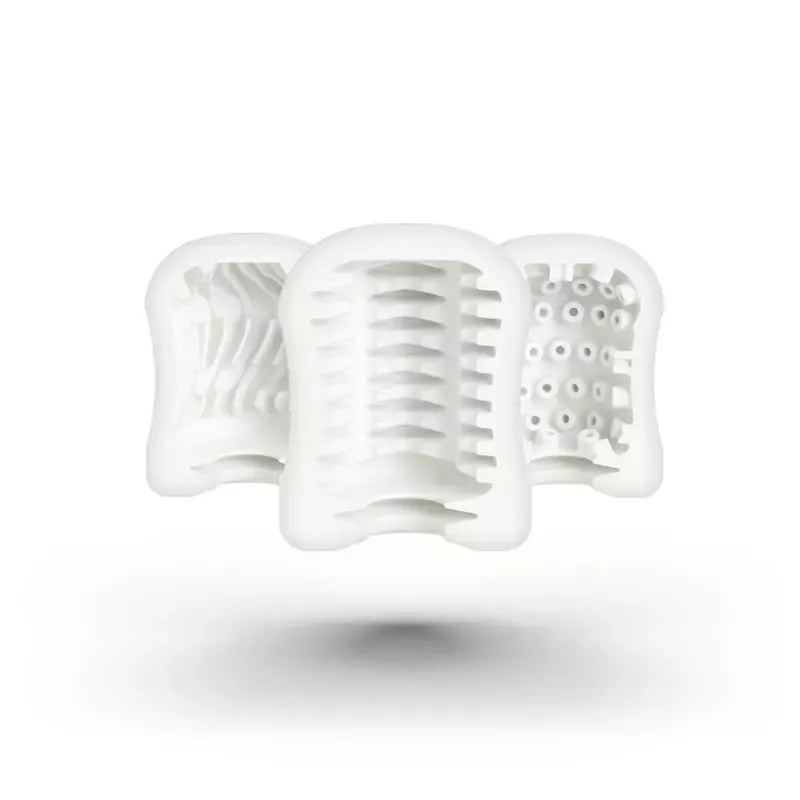 Mystim MasturbaTIN Ribbed Rita – intymus kompaktiškas prietaisas, baltas, 12 cm