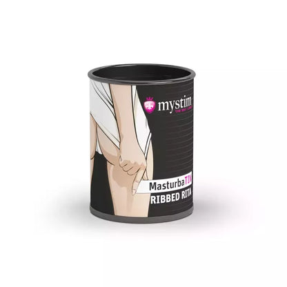 Mystim MasturbaTIN Ribbed Rita – intymus kompaktiškas prietaisas, baltas, 12 cm