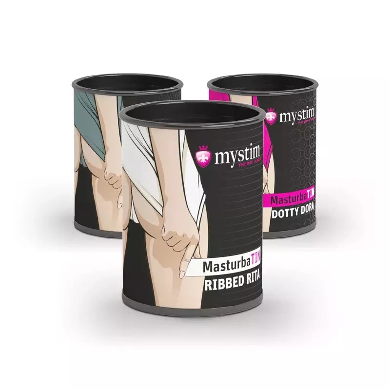 Mystim MasturbaTIN Ribbed Rita – intymus kompaktiškas prietaisas, baltas, 12 cm