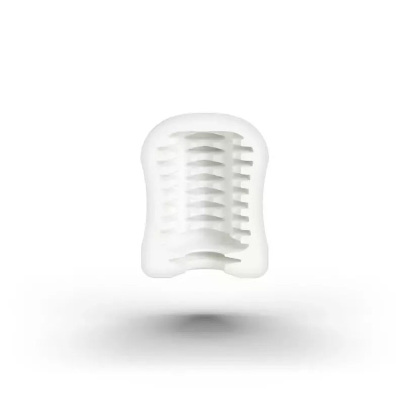 Mystim MasturbaTIN Ribbed Rita – intymus kompaktiškas prietaisas, baltas, 12 cm