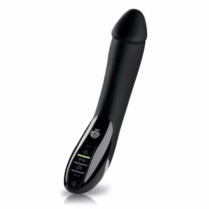 Mystim Tickling Truman Intimate System juodas 27 cm – dvigubo veikimo ir E-Stim vibratorius