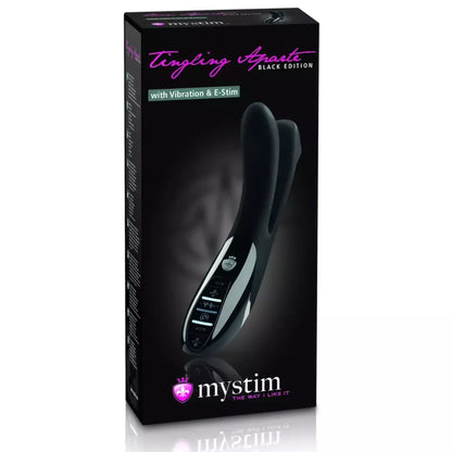 Mystim Tingling Aparte eStim intymus prietaisas, juodas, medicininis silikonas