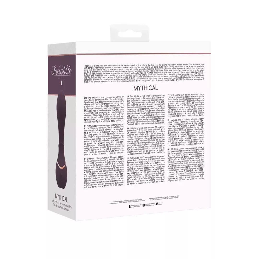 Mythical Air Pulse intymus prietaisas su lanksčiu silikoniniu antgaliu, įkraunamas USB