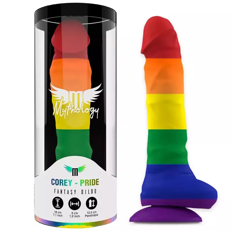 MYTHOLOGY Corey Pride silikoninis intymus modelis M, siurbtukas, 18 cm