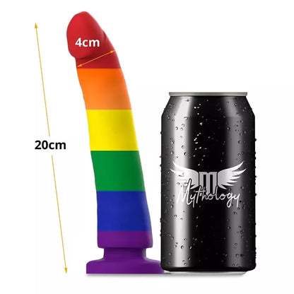 MYTHOLOGY Devon Pride Intimate Machine L – aukščiausios kokybės silikonas, Pride spalvos