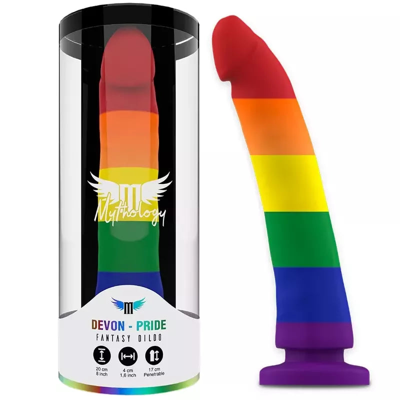 MYTHOLOGY Devon Pride Intimate Machine L – aukščiausios kokybės silikonas, Pride spalvos
