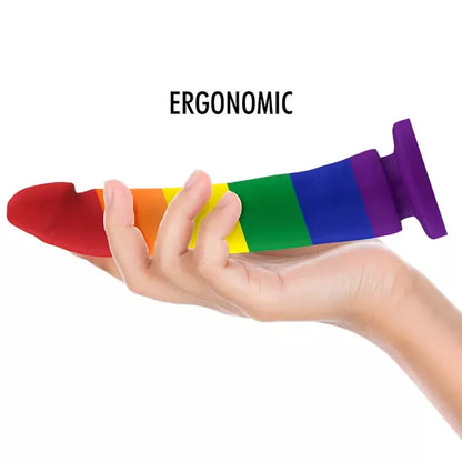 MYTHOLOGY Devon Pride Intimate Machine L – aukščiausios kokybės silikonas, Pride spalvos