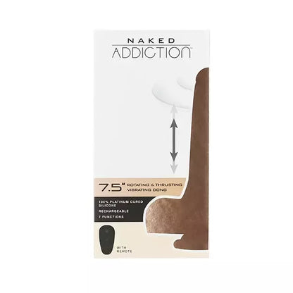 Naked Addiction IncrediFeel 19 cm besisukantis, stumiantis ir vibruojantis modelis su nuotolinio valdymo pulteliu