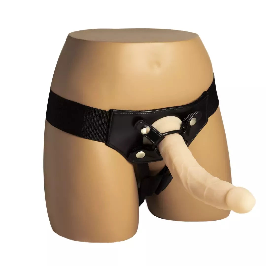 Naked Addiction silikoninė lanksti sistema, dviejų sluoksnių, vanilės spalvos, 22,8 cm