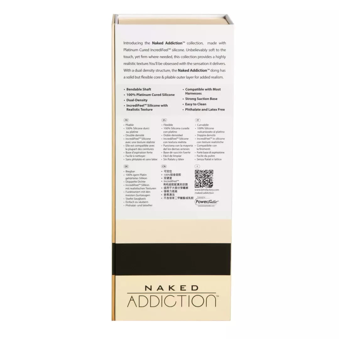 Naked Addiction silikoninė lanksti sistema, dviejų sluoksnių, vanilės spalvos, 22,8 cm