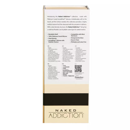 Naked Addiction silikoninė lanksti sistema, dviejų sluoksnių, vanilės spalvos, 22,8 cm