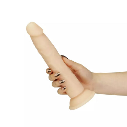 Naked Addiction silikoninė lanksti sistema, dviejų sluoksnių, vanilės spalvos, 22,8 cm