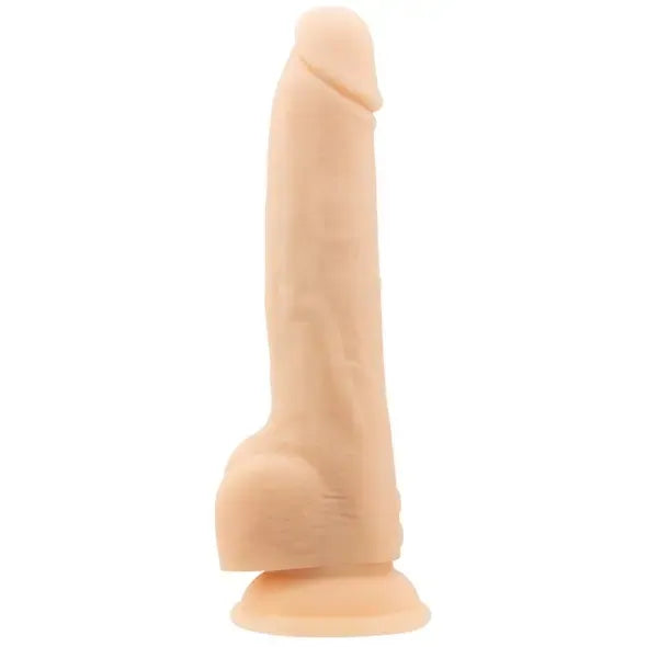 Naked Addiction Thrusting Machine 23 cm vanilės spalvos silikoninis vibratorius su nuotolinio valdymo pulteliu