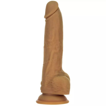 Naked Addiction Thrusting Model 23 cm karamelės spalvos nuotoliniu būdu valdomas silikoninis vibratorius