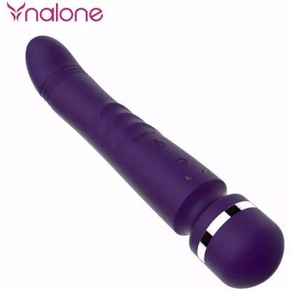 Nalone Yoni dvipusis silikoninis masažuoklis 230 mm, 7 režimai, violetinis
