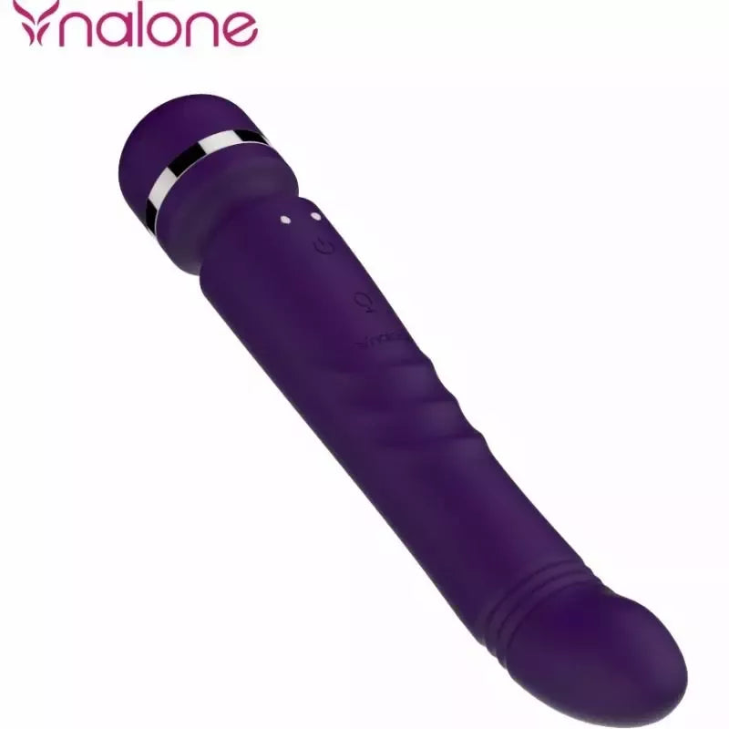 Nalone Yoni dvipusis silikoninis masažuoklis 230 mm, 7 režimai, violetinis