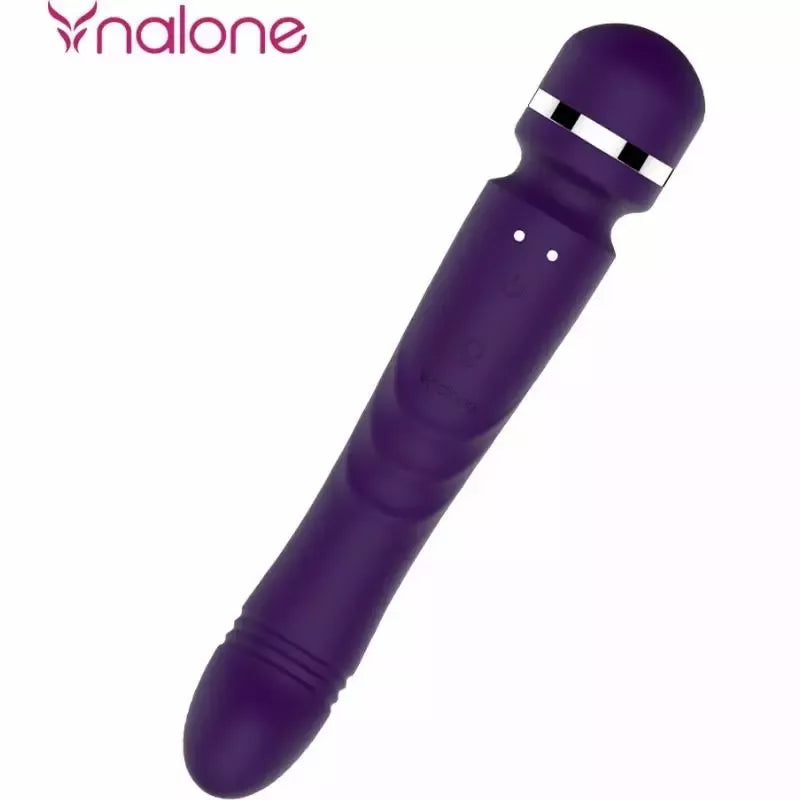 Nalone Yoni dvipusis silikoninis masažuoklis 230 mm, 7 režimai, violetinis