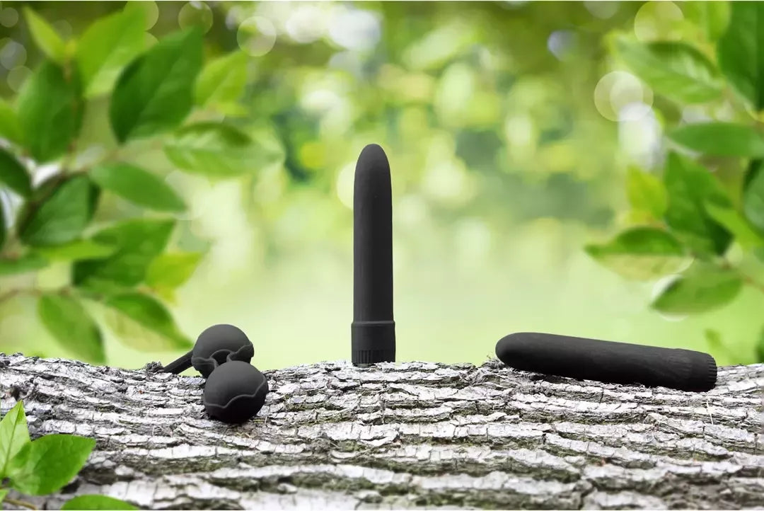 Natural Pleasure biologiškai skaidus intymus prietaisas 18 cm – ekologiškas dizainas