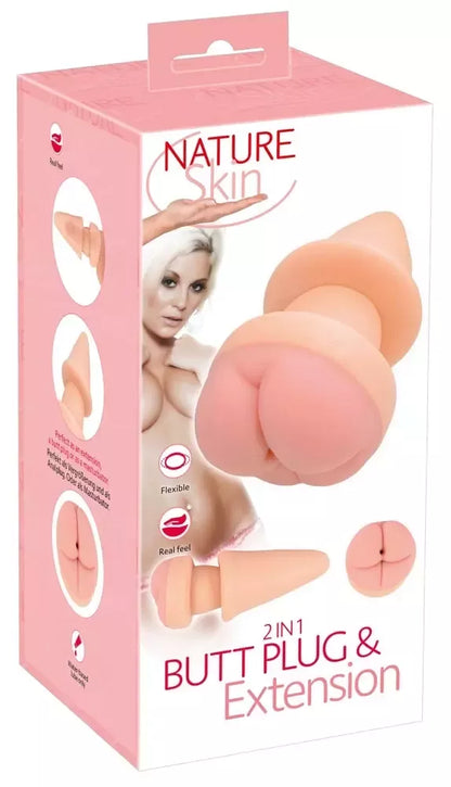 Nature Skin 2-in-1 Plug & Extension – lanksti anatominė sistema, 19,5 cm