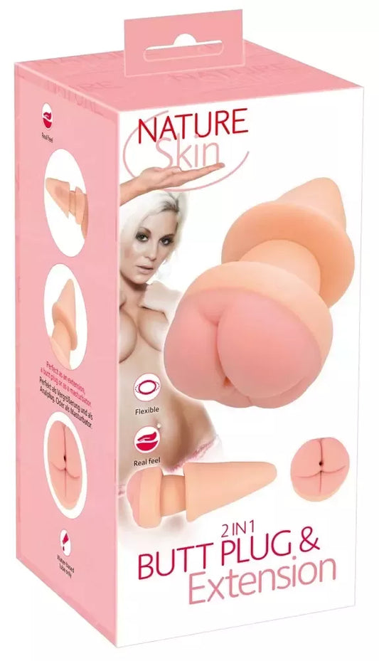 Nature Skin 2-in-1 Plug & Extension – lanksti anatominė sistema, 19,5 cm