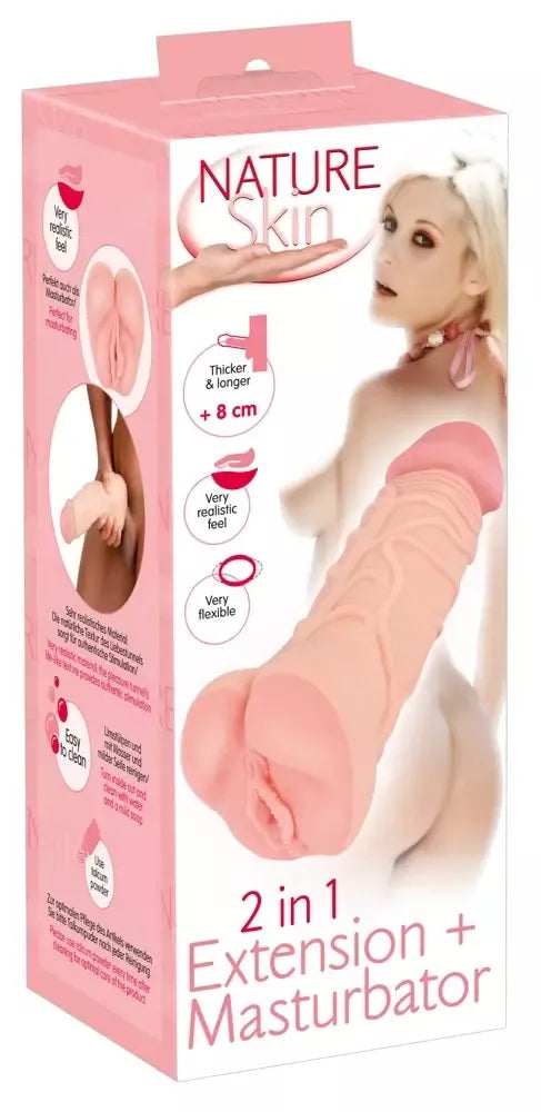 Nature Skin 2in1 Extension & Sleeve TPE 22,1 cm anatominis modelis