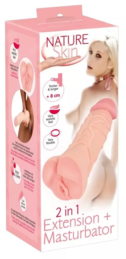 Nature Skin 2in1 Extension & Sleeve TPE 22,1 cm anatominis modelis