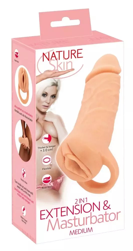 Nature Skin Extender Medium intymios plėtros ir stimuliacijos sistema 18,5 cm