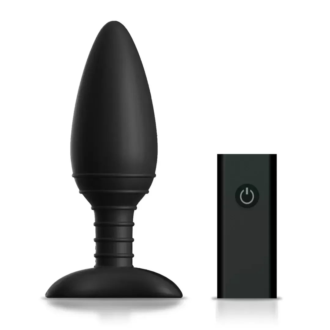 Nexus Ace L didelis silikoninis kamštis su nuotolinio valdymo pulteliu, juodas, 5,1 cm skersmens
