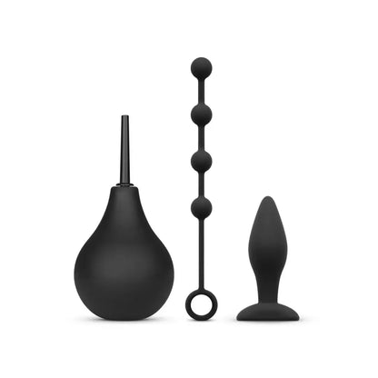 Nexus Anal Beginner Kit – silikoninis pradedančiųjų rinkinys su klizmos pompa, kaiščiu ir karoliukais