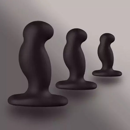 Nexus Anal Kit – 3 silikoninių intymių treniruočių kamščių rinkinys, juodas