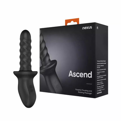 Nexus Ascend juodas besisukantis ir stumiantis intymus prietaisas, ergonomiškas, atsparus vandeniui