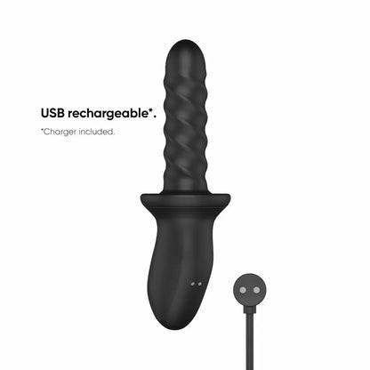 Nexus Ascend juodas besisukantis ir stumiantis intymus prietaisas, ergonomiškas, atsparus vandeniui