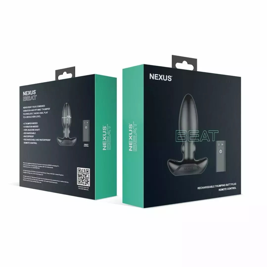 Nexus BEAT silikoninis ritminis kaištis su nuotolinio valdymo pultu, USB, juodas, 11,2 cm