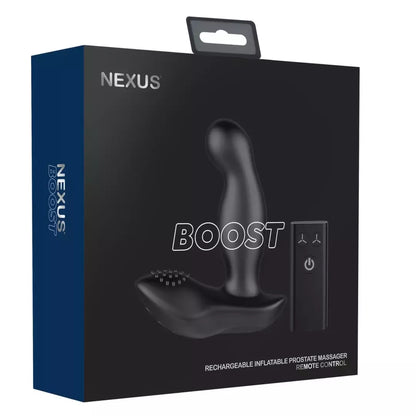 Nexus Boost Pro reguliuojamas silikoninis intymus masažuoklis su pripučiamu antgaliu