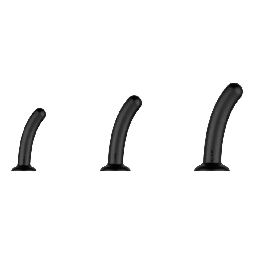 Nexus Dilator Set silikoninis intymaus lavinimo rinkinys, juodas (S/M/L)