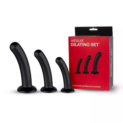 Nexus Dilator Set silikoninis intymaus lavinimo rinkinys, juodas (S/M/L)